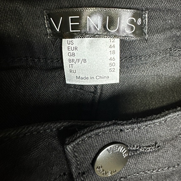 VENUS Black Denim Jeans with Gold Embroidered Embellishments - Picture 4 of 6